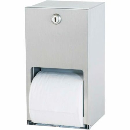 BRADLEY Bradley Standard Toilet Tissue Dispenser Dual Roll, Vertical Stainless Steel - 5402-000000